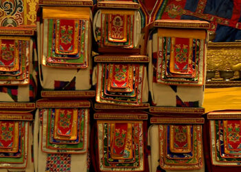 Royal Kanjur Project completed, rendering Buddhist texts in gold calligraphy to continue