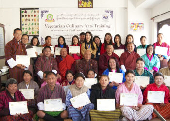Duedroi Rangwang Zhidhey Tshogchung promotes vegetarianism through vegetarian cuisine training