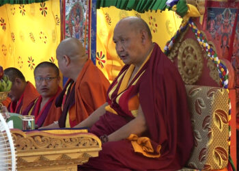 Dorji Lopen conducts cleansing ceremony for Tabab Chorten in Gelephu