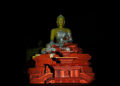 Buddha Statue comes alive with Gerry Hofstetter’s light display