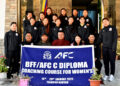 Women footballers and sports instructors attend coaching course to improve women’s football