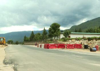 Dechencholing road sees repairs after 10 months of dust and damage