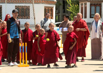 Young monks in Thimphu receive cricket training to build life skills