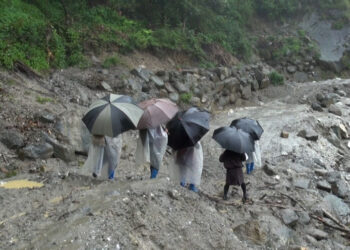No fix in sight for sinking road at Yudiri in Trashigang; school access and travel affected