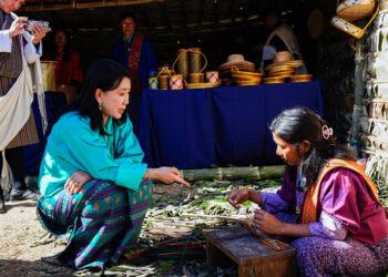 Her Majesty Queen Mother Dorji Wangmo Wangchuck on Royal tour to Zhemgang