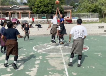 Players in Gho honour His Majesty The Fourth Druk Gyalpo with basketball tribute in Gyalpozhing