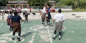 Players in Gho honour His Majesty The Fourth Druk Gyalpo with basketball tribute in Gyalpozhing
