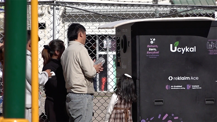 Reverse vending machine brings cleaner streets and extra income in Paro