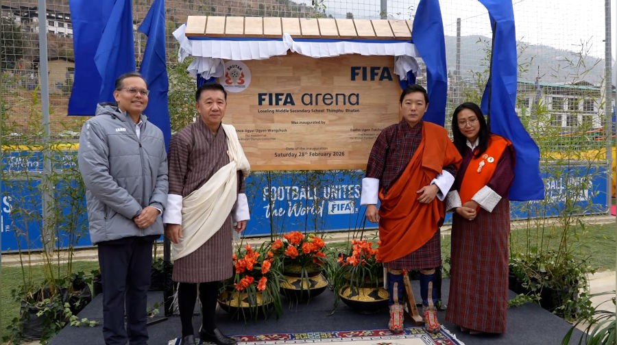 HRH Prince Jigyel Ugyen Wangchuck inaugurates mini pitch in Thimphu