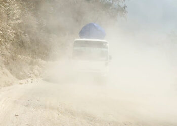 Dust clouds replace winter calm in Phuentshogling
