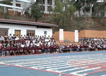 Volunteers turn handwritten messages into Guinness World Record in Paro