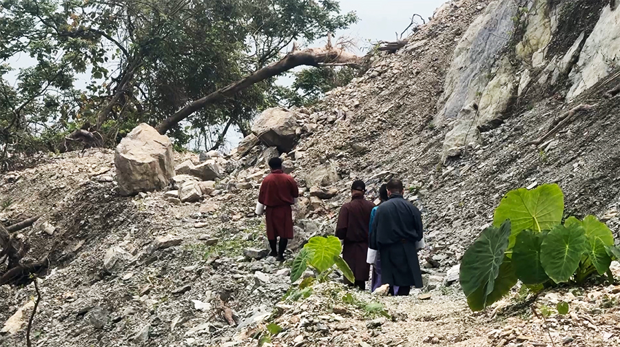 More than 120 families struggle after landslide cuts off road access