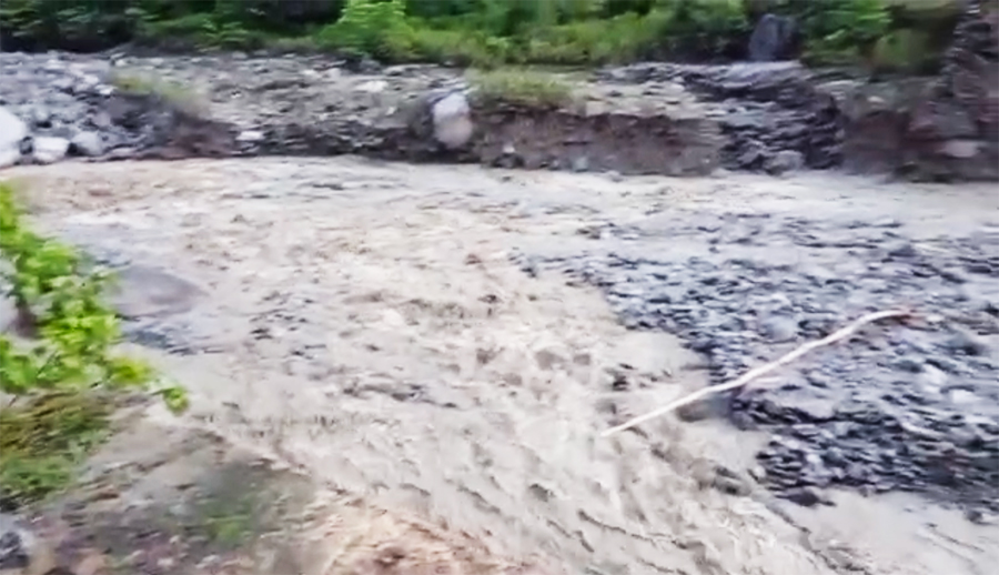 Bridge washed away, cutting off 75 households in Tsamang Gewog